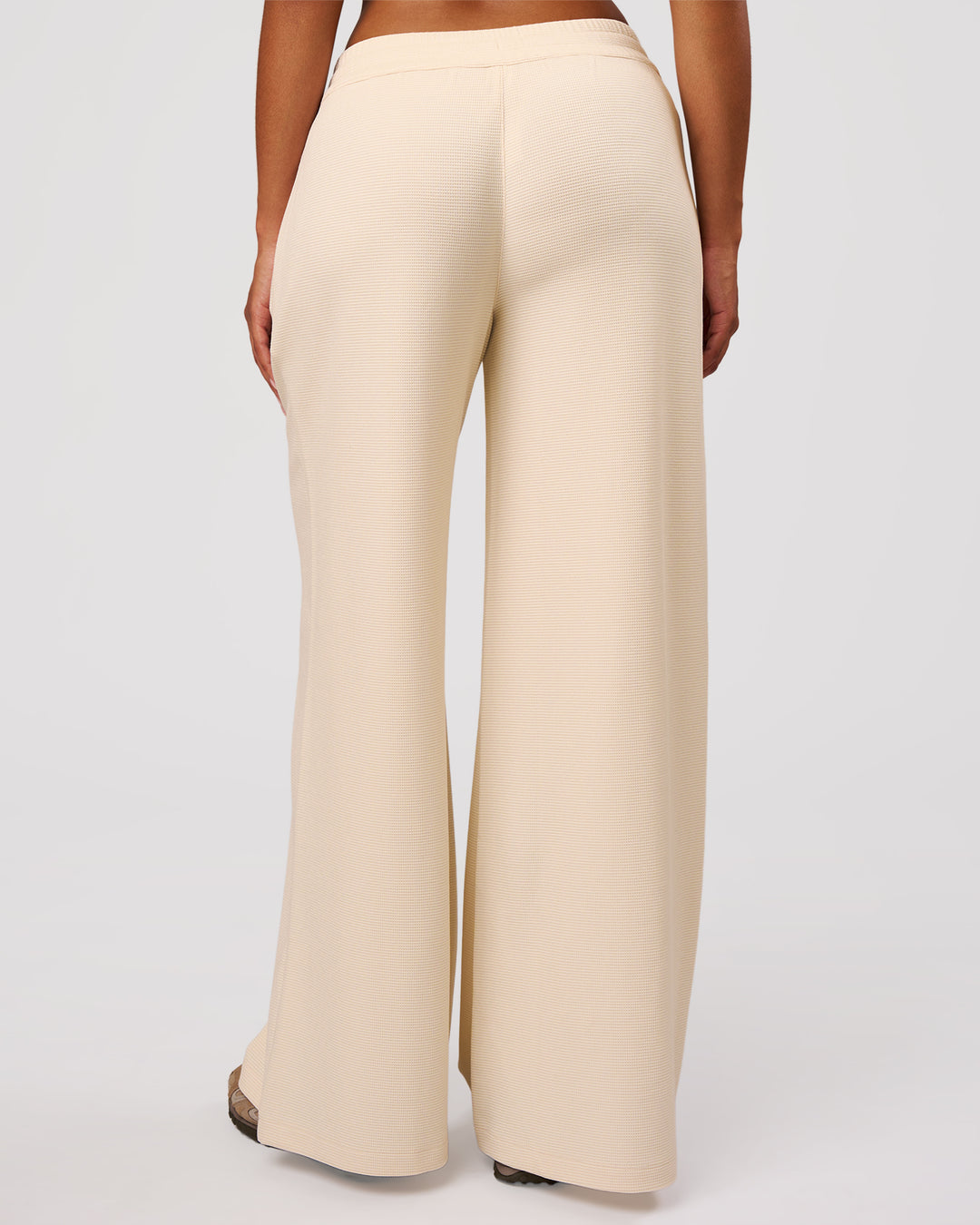 Woman wearing CloudWaffle Wide Leg Pants - Vanilla Bean | Model:Jordan | Size:S - view 2
