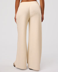 Woman wearing CloudWaffle Wide Leg Pants - Vanilla Bean | Model:Jordan | Size:S | Thumbnail Index: 1