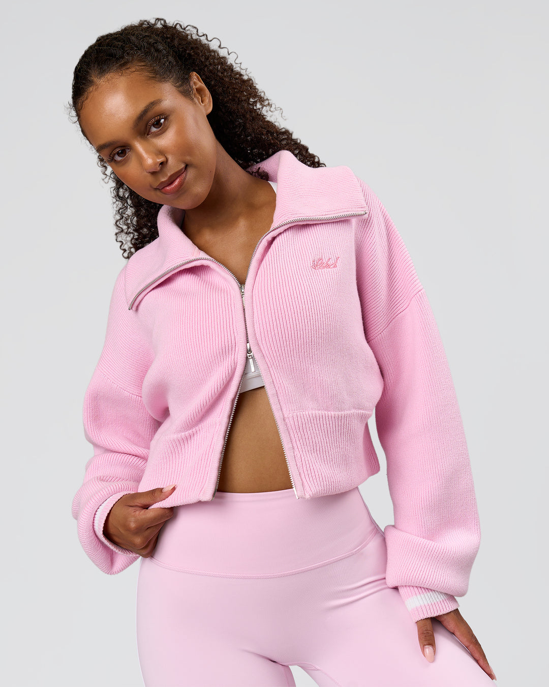 Woman wearing Fierce Knitted Cardigan - Marshmallow-White | Model:Jordan | Size:S - view 15