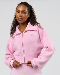 Woman wearing Fierce Knitted Cardigan - Marshmallow-White | Model:Jordan | Size:S | Thumbnail Index: 0