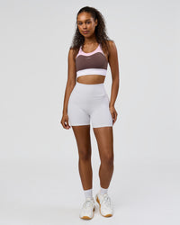 Woman wearing Fusion V-Contour Ultra High-Rise 6" Short Pockets - White | Model:Jordan | Size:S | Thumbnail Index: 7