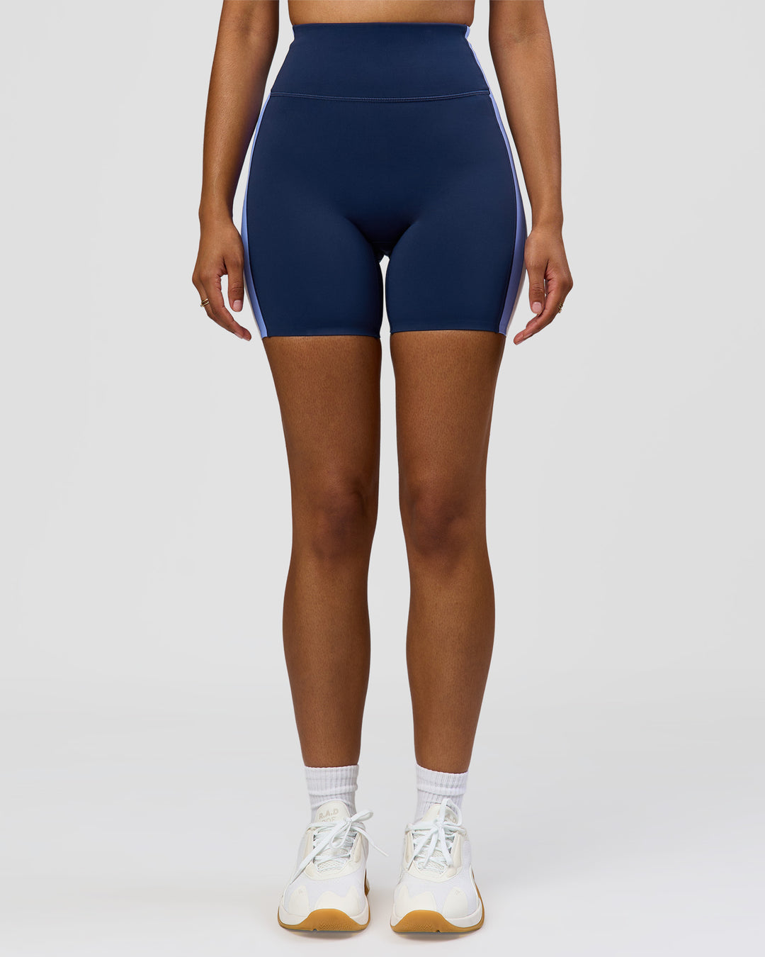 Woman wearing Revitalise Ultra High-Rise 6" Short - Future Navy-Bluebell | Model:Jordan | Size:S - view 6