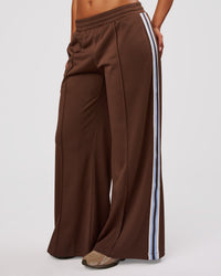 Woman wearing Urban Wide Leg Track Pant - Hot Chocolate-Open Air | Model:Jordan | Size:S | Thumbnail Index: 0