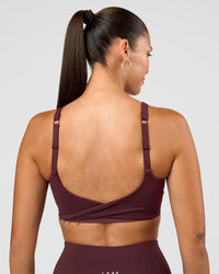 Woman wearing Twist Sports Bra D/DD/E - Cherry Lacquer | Model:Rhiley | Size:S | Thumbnail Index: 7