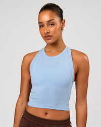 Woman wearing Go-To FLXCotton Rib Crop Tank - Open Air | Model:Rosie | Size:S | Thumbnail Index: 0