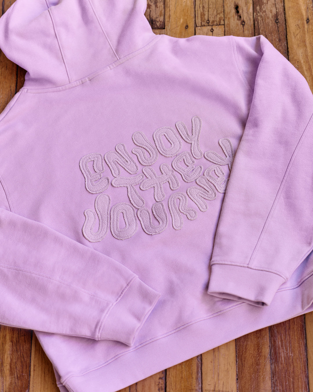 Woman wearing MVP Elite French Terry Hoodie - Pale Lilac | Model:Rosie | Size:S - view 4