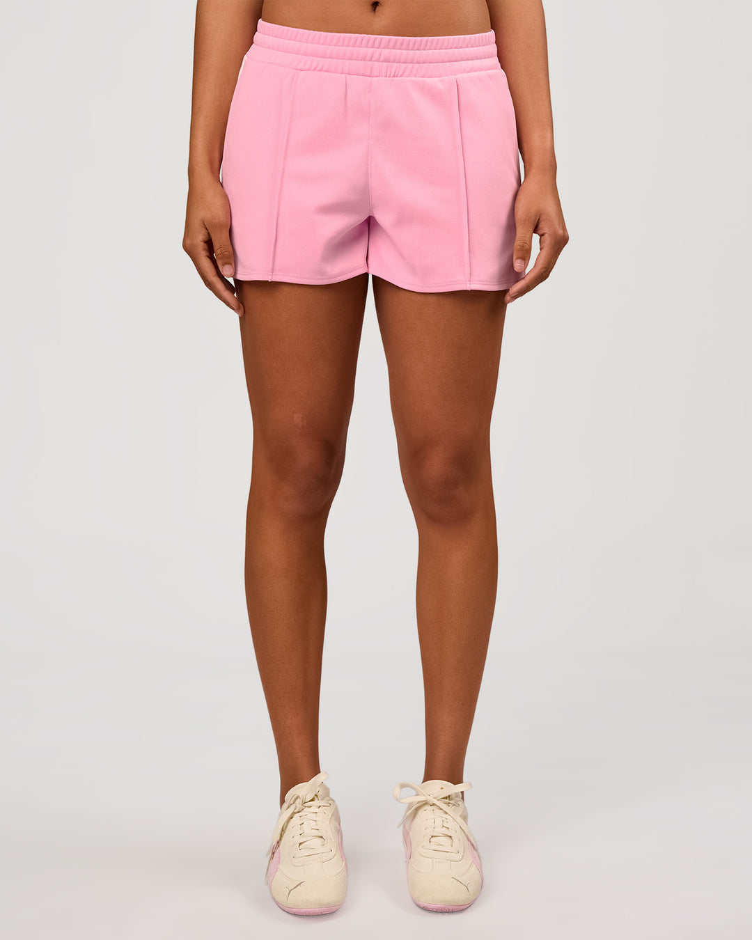 Woman wearing Urban Track Short - Pink Rose | Model:Rosie | Size:S - view 5