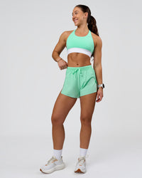 Woman wearing Accelerate Sports Bra - Jelly Mint-White | Model:Summer | Size:S | Thumbnail Index: 4