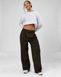 Woman wearing StretchShift Wide Leg Pant - Ground Coffee | Model:Summer | Size:S | Thumbnail Index: 8