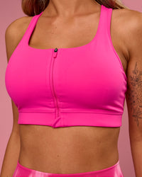 Woman wearing Empowered Sports Bra - Ultra Pink | Model:Tianah | Size:S | Thumbnail Index: 2