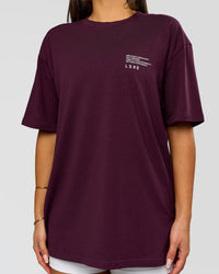 Woman wearing Coffee Run FLXCotton Oversized Tee - Cherry Lacquer-Black | Model:Bianca | Size:XS | Thumbnail Index: 8