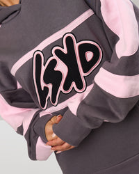 Woman wearing Vibe Oversized Hoodie - Duskstone-Marshmallow | Model:Bianca | Size:XS | Thumbnail Index: 14
