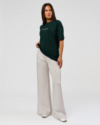 Woman wearing VS1 Enjoy The Journey FLXCotton Oversize Tee - Midnight Green | Model:Bianca | Size:XS | Thumbnail Index: 9
