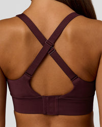 Woman wearing Accelerate Sports Bra - Cherry Lacquer | Model:Brylee | Size:XS | Thumbnail Index: 5
