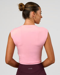 Woman wearing All Day Cropped Sleeve Top - Pink Rose | Model:Charli | Size:XS | Thumbnail Index: 5
