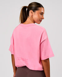 Woman wearing Bree Heavyweight Oversized Tee - Pink Rose | Model:Charli | Size:XS | Thumbnail Index: 6