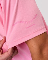 Woman wearing Bree Heavyweight Oversized Tee - Pink Rose | Model:Charli | Size:XS | Thumbnail Index: 14