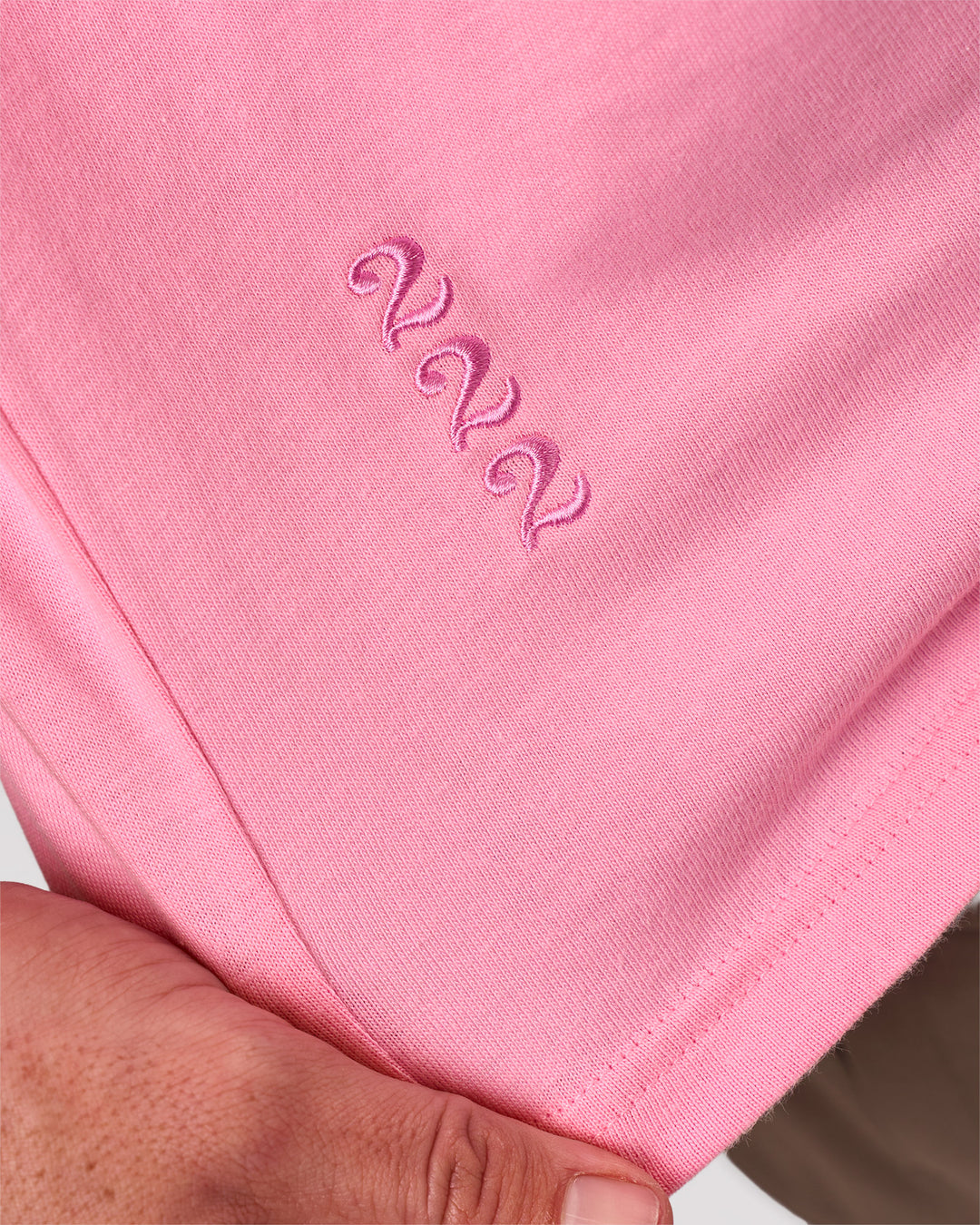 Woman wearing Bree Heavyweight Oversized Tee - Pink Rose | Model:Charli | Size:XS - view 16