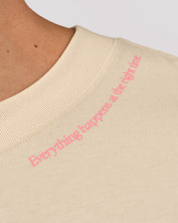 Woman wearing Bree Heavyweight Oversized Tee - Vanilla Bean | Model:Charli | Size:XS | Thumbnail Index: 16