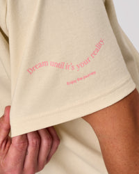 Woman wearing Bree Heavyweight Oversized Tee - Vanilla Bean | Model:Charli | Size:XS | Thumbnail Index: 19