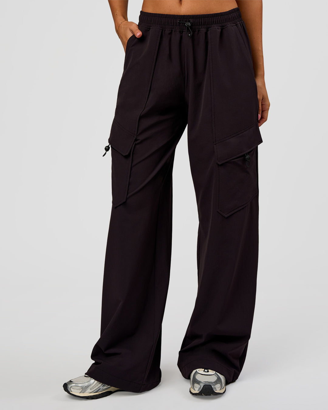 Woman wearing Endeavour Cargo Pant - Black | Model:Charli | Size:XS - view 5