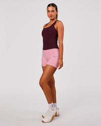 Woman wearing Flow Rib Scoop Neck Tank - Cherry Lacquer | Model:Charli | Size:XS | Thumbnail Index: 3