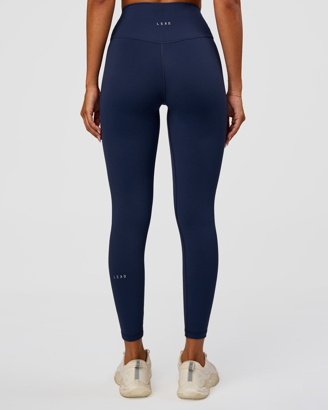 Woman wearing O.G. Fusion Ultra High-Rise Full Length Legging Pockets - Future Navy | Model:Charli | Size:XS - view 2