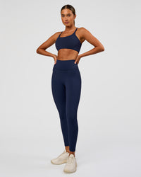 Woman wearing O.G. Fusion Ultra High-Rise Full Length Legging Pockets - Future Navy | Model:Charli | Size:XS | Thumbnail Index: 3