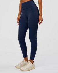 Woman wearing O.G. Fusion Ultra High-Rise Full Length Legging Pockets - Future Navy | Model:Charli | Size:XS | Thumbnail Index: 4
