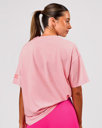 Woman wearing Hybrid Elements Heavyweight FLXCotton Oversized Tee  - Marshmallow Washed | Model:Charli | Size:XS | Thumbnail Index: 4