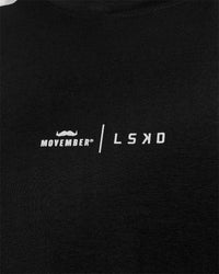 Woman wearing Movember x LSKD FLXCotton Oversize Tee - Black-White | Model:Charli | Size:XS | Thumbnail Index: 17