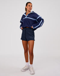 Woman wearing MVP Elite Terry Short - Future Navy | Model:Charli | Size:XS | Thumbnail Index: 2