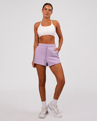 Woman wearing MVP Elite Terry Short - Pale Lilac | Model:Charli | Size:XS | Thumbnail Index: 3