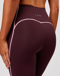 Woman wearing Power Ultra High-Rise Full Length Legging Pockets - Cherry Lacquer-Pink Rose | Model:Charli | Size:XS | Thumbnail Index: 3
