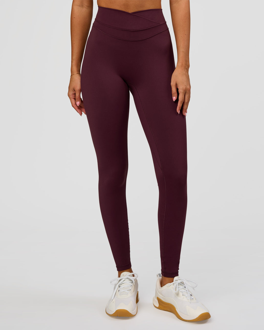 Woman wearing Solstice High-Rise Full Length Legging - Cherry Lacquer | Model:Charli | Size:XS - view 2