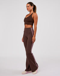 Woman wearing Stellar Long Line Sports Bra - Hot Chocolate | Model:Charli | Size:XS | Thumbnail Index: 5