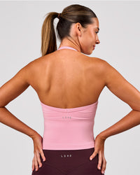 Woman wearing Unleash Shelf Bra Tank - Pink Rose | Model:Charli | Size:XS | Thumbnail Index: 1