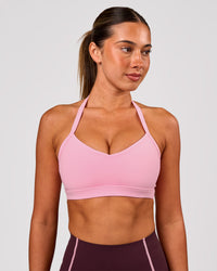 Woman wearing Unleash Sports Bra - Pink Rose | Model:Charli | Size:XS | Thumbnail Index: 2