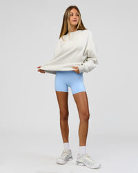 Woman wearing Strong is Beautiful Oversized Sweater - Silver Marl | Model:Georgia | Size:XS | Thumbnail Index: 17