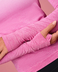 Woman wearing AeroFLX+ Seamless Long Sleeve Tee - Ultra Pink/Marshmallow Dip Dye | Model:Issy | Size:XS | Thumbnail Index: 4
