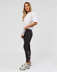 Woman wearing Benchmark FLXCotton Oversized Tee - White-Pale Lilac | Model:Issy | Size:XS | Thumbnail Index: 13