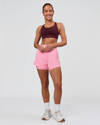 Woman wearing Challenger 3" Lined Performance Short - Pink Rose | Model:Issy | Size:XS | Thumbnail Index: 3