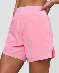 Woman wearing Challenger 5" Lined Performance Short - Pink Rose | Model:Issy | Size:XS | Thumbnail Index: 1