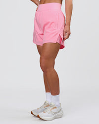 Woman wearing Challenger 5" Lined Performance Short - Pink Rose | Model:Issy | Size:XS | Thumbnail Index: 7