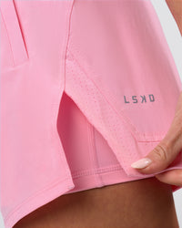 Woman wearing Challenger 5" Lined Performance Short - Pink Rose | Model:Issy | Size:XS | Thumbnail Index: 10