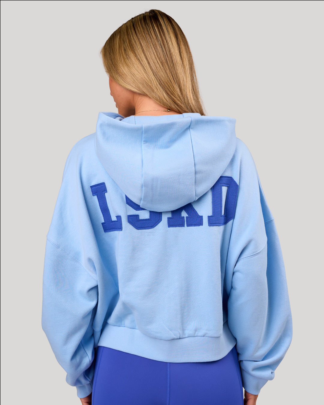 Woman wearing Distress French Terry Full Zip Hoodie - Open Air | Model: Issy | Size: XS - view 4