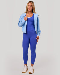 Woman wearing Distress French Terry Full Zip Hoodie - Open Air | Model: Issy | Size: XS | Thumbnail Index: 5