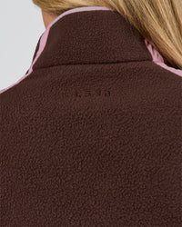 Woman wearing Expedition Pop Over - Hot Chocolate-Pink Rose | Model:Issy | Size:XS | Thumbnail Index: 7