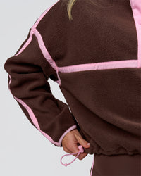 Woman wearing Expedition Pop Over - Hot Chocolate-Pink Rose | Model:Issy | Size:XS | Thumbnail Index: 10
