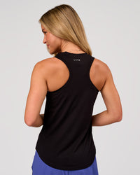 Woman wearing Force FLXCotton Longline Tank - Black | Model:Issy | Size:XS | Thumbnail Index: 2
